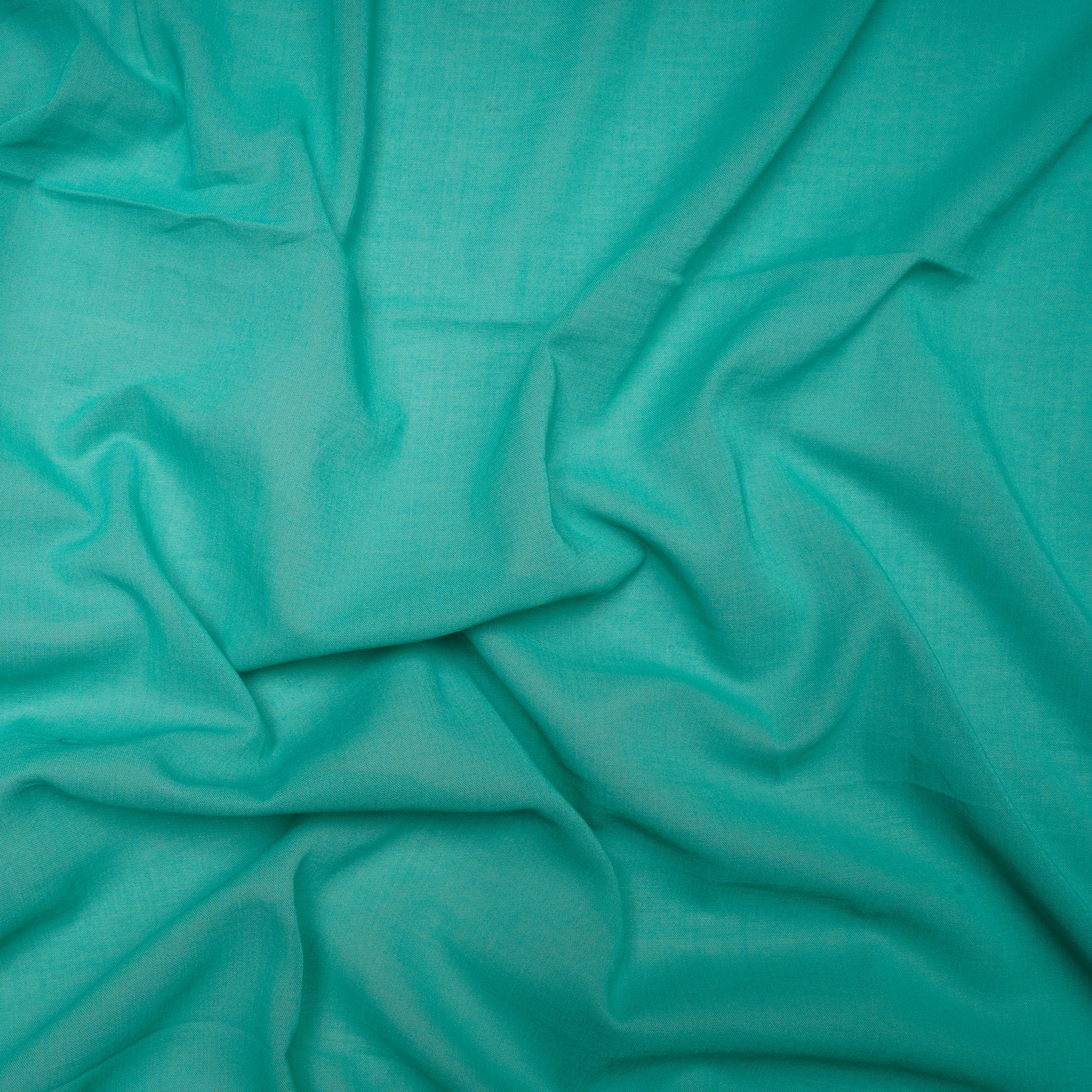 (Pre Cut 1.25 Mtr )Green Piece Dyed High Twist 2x2 Cotton Voile Fabric