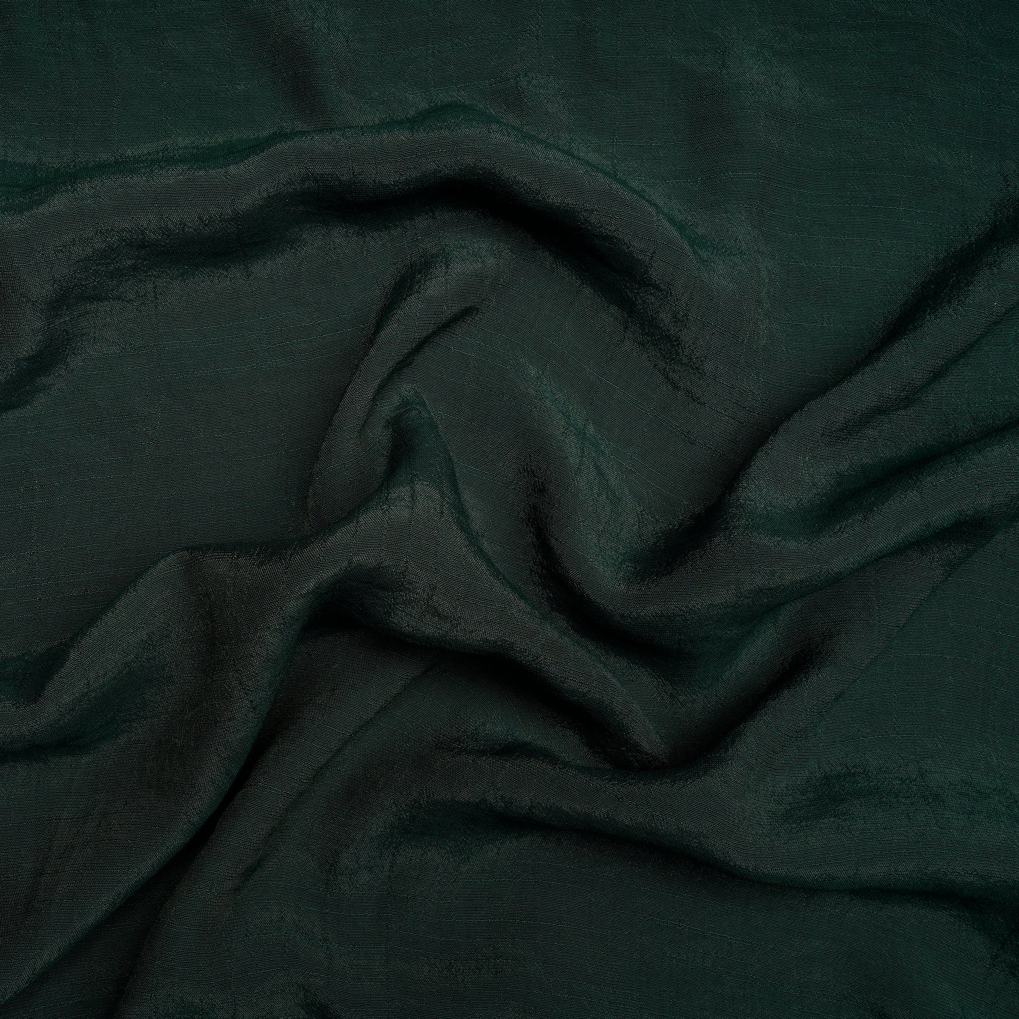 (Pre Cut 1.50 Mtr )Dark Green Yarn Dyed Linen Crepe Fabric