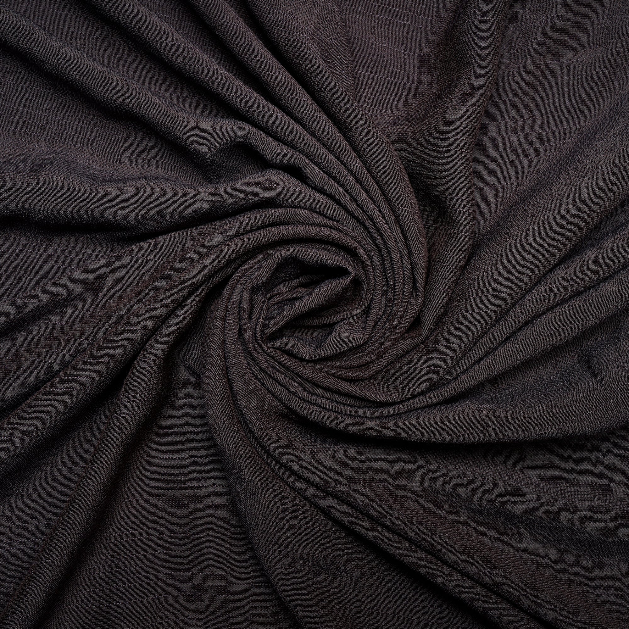 (Pre Cut 1.50 Mtr )Dark Grey Yarn Dyed Linen Crepe Fabric