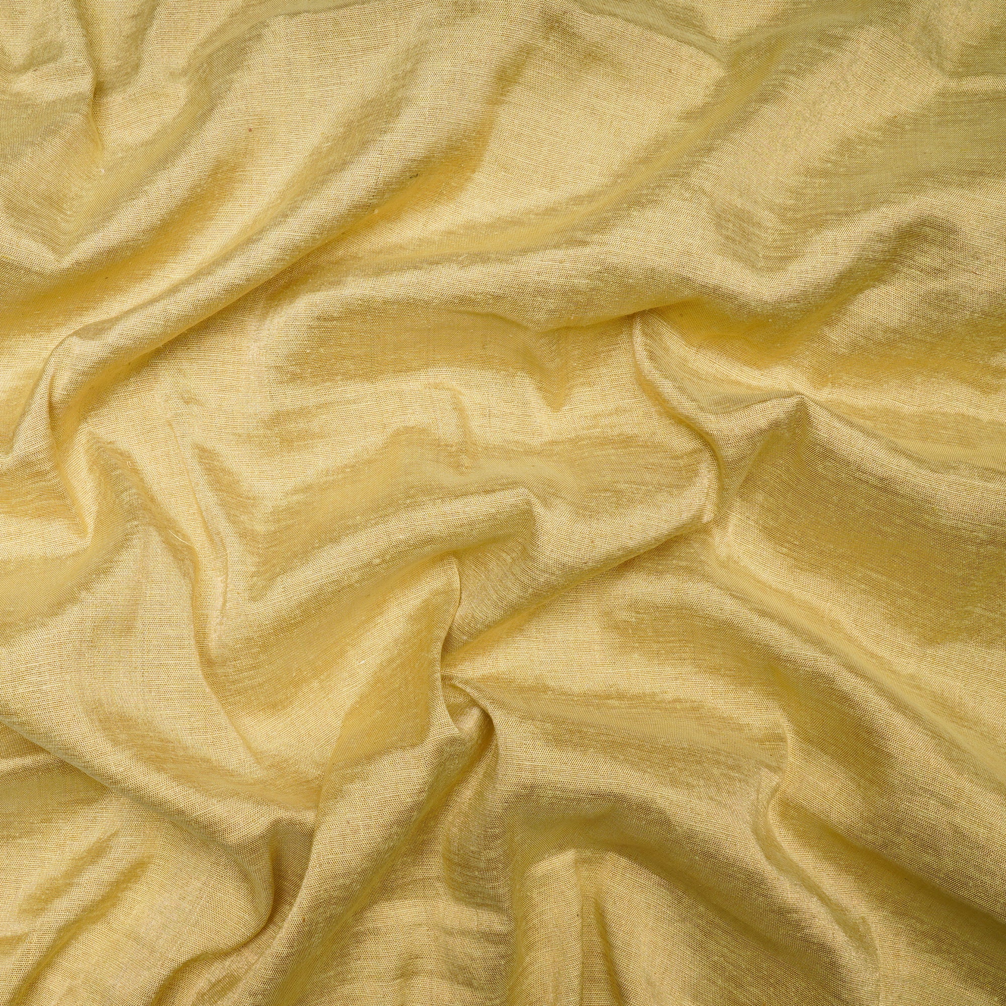 (Pre-Cut 0.1 Mtr)Gold Plain Jari Double Tissue Fabrics