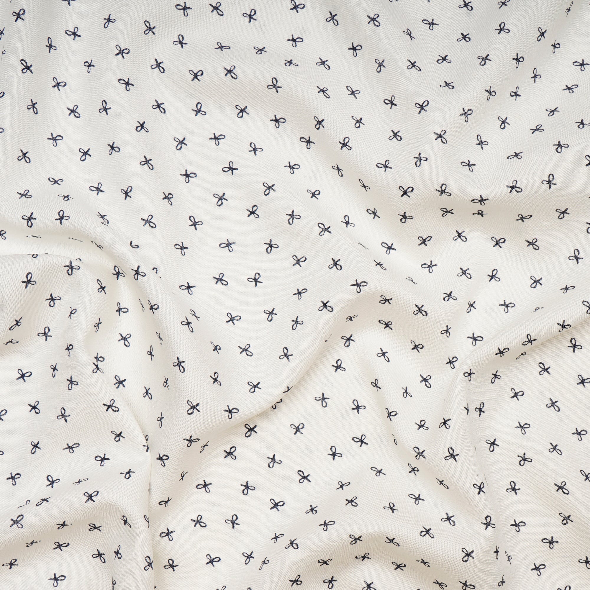 White-Black Floral Pattern Premium Cotton Printed Unstitched Men's Shirt Piece (58 Inches | 1.60 Meters)