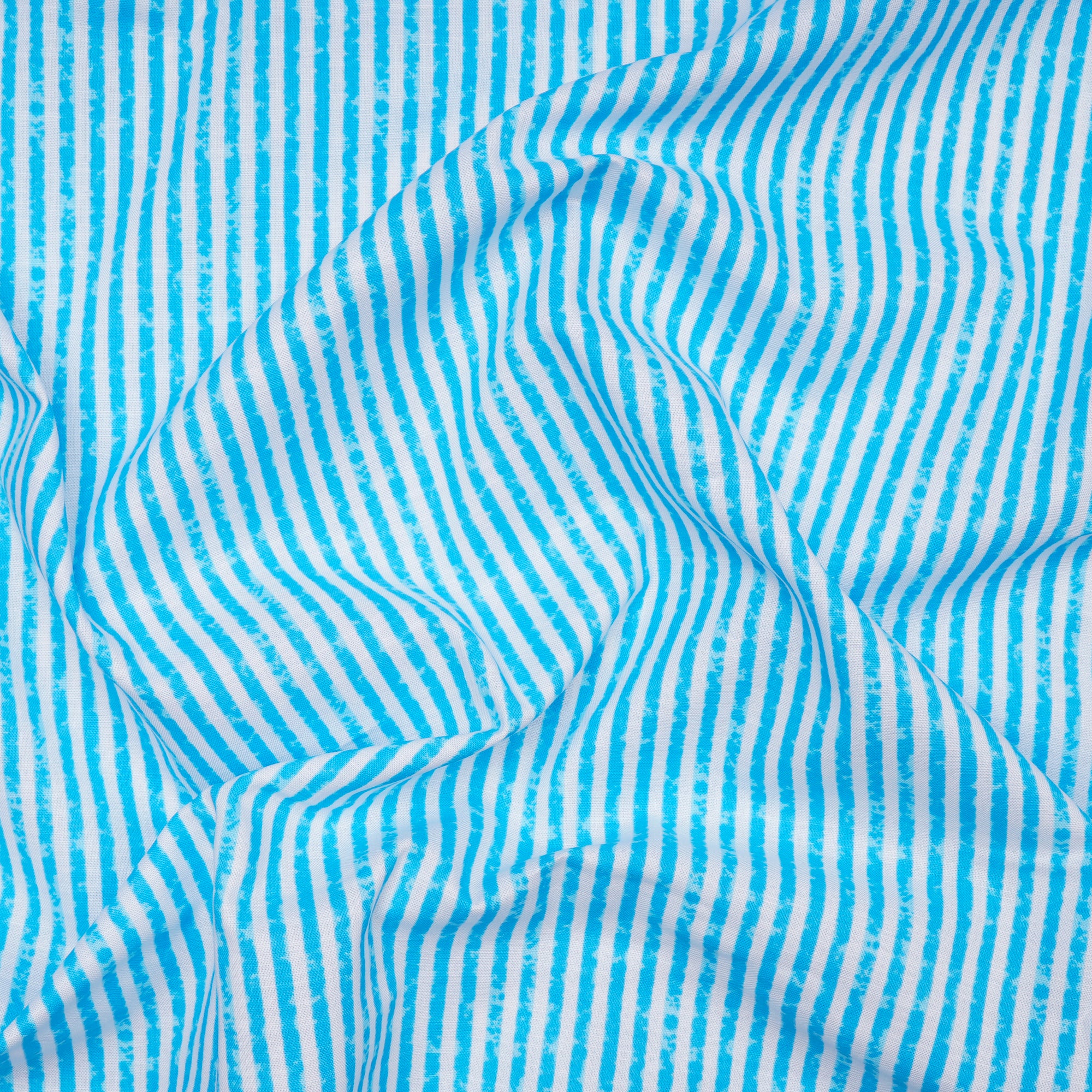 Sky Blue-White Stripe Pattern Premium Cotton Printed Unstitched Men's Shirt Piece (58 Inches | 1.60 Meters)