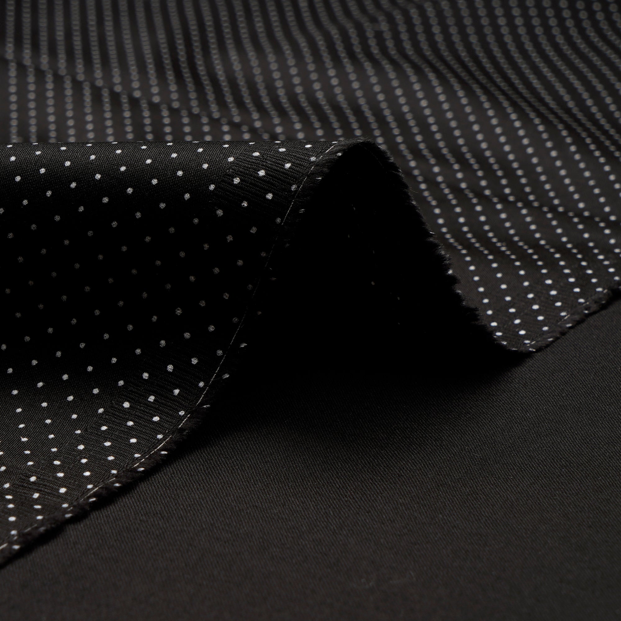 Black-White Polka Dot Premium Cotton Printed Unstitched Men's Shirt Piece (58 Inches | 1.60 Meters)