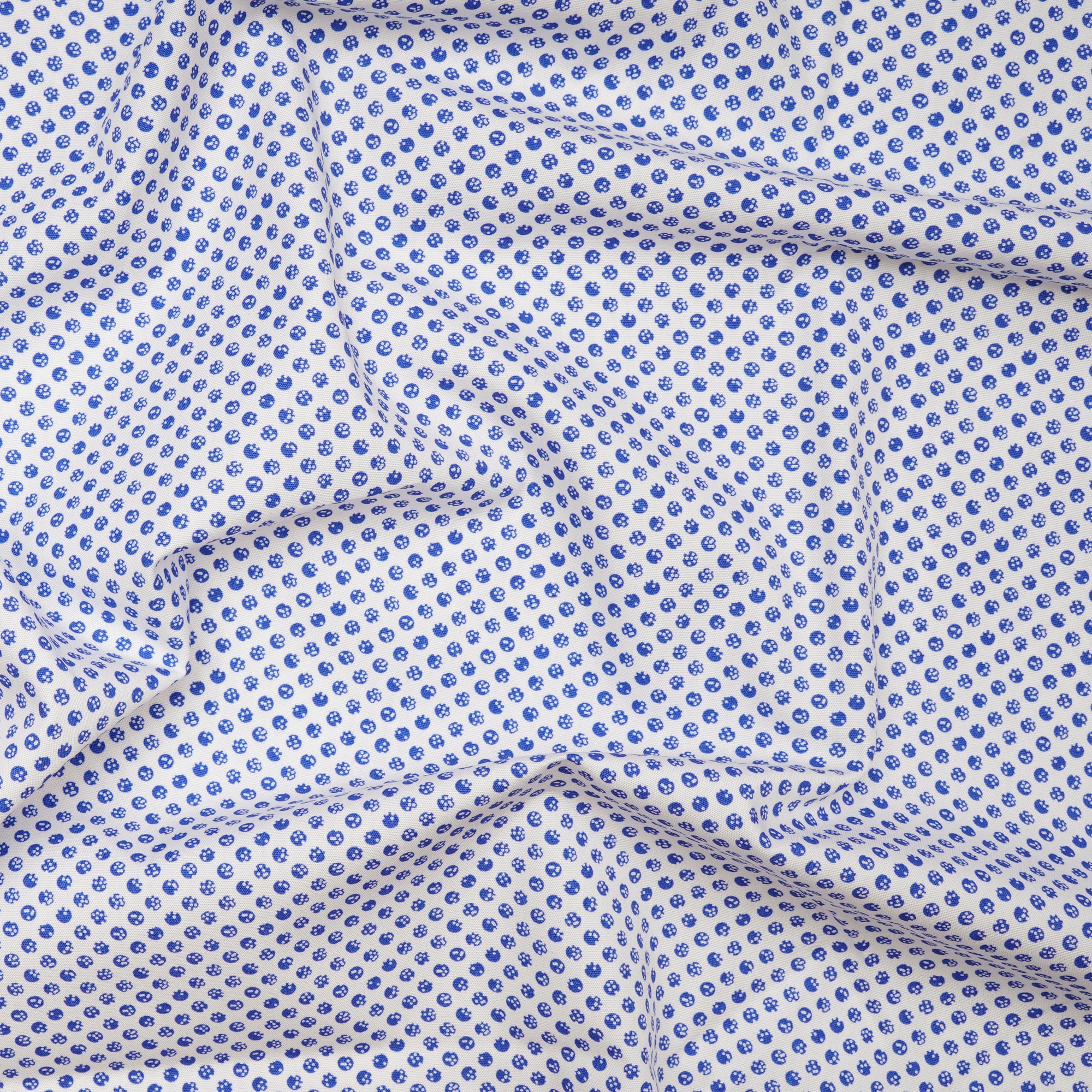 White-Blue All Over Pattern Premium Cotton Printed Unstitched Men's Shirt Piece (58 Inches | 1.60 Meters)