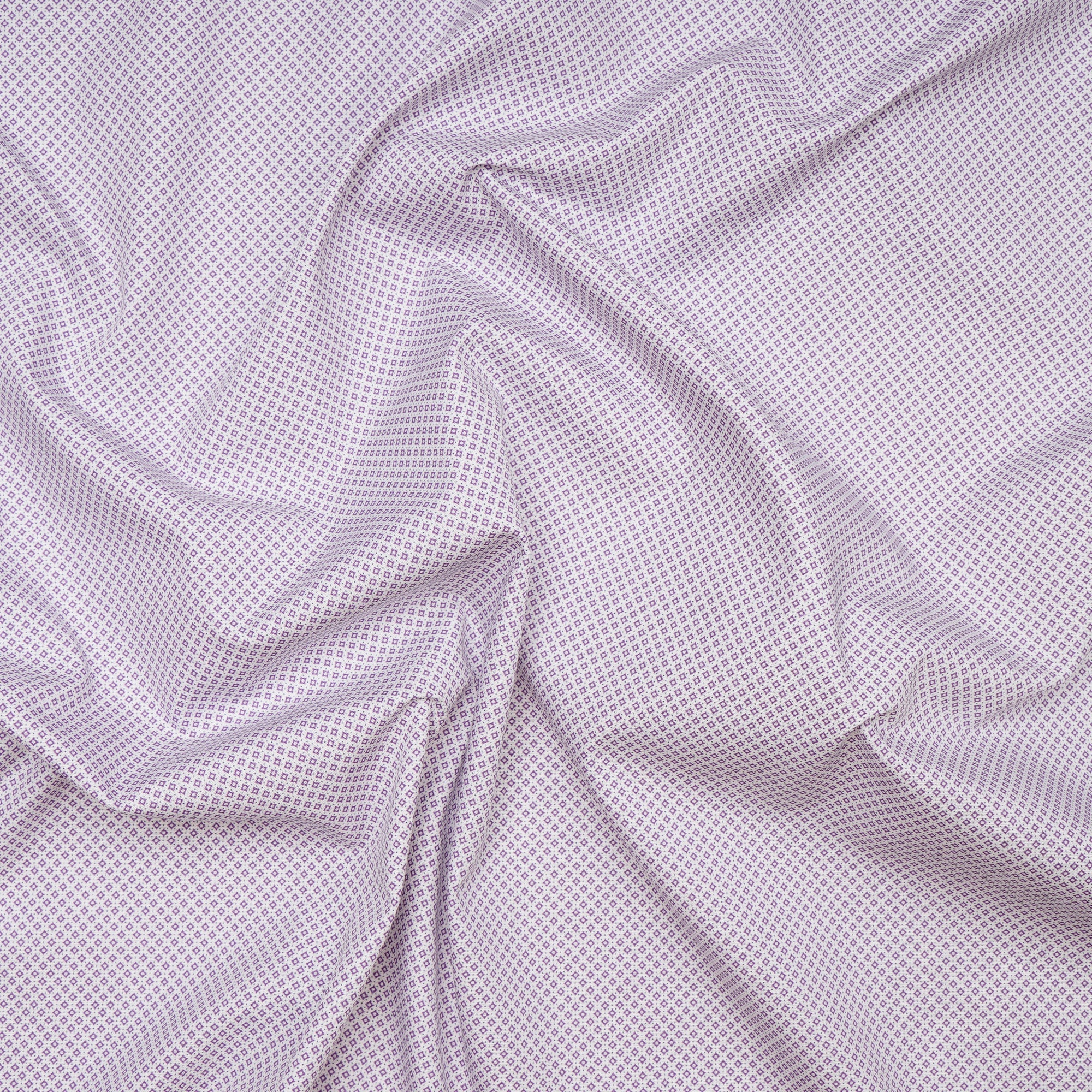 White-Purple Geometric Pattern Premium Cotton Printed Unstitched Men's Shirt Piece (58 Inches | 1.60 Meters)