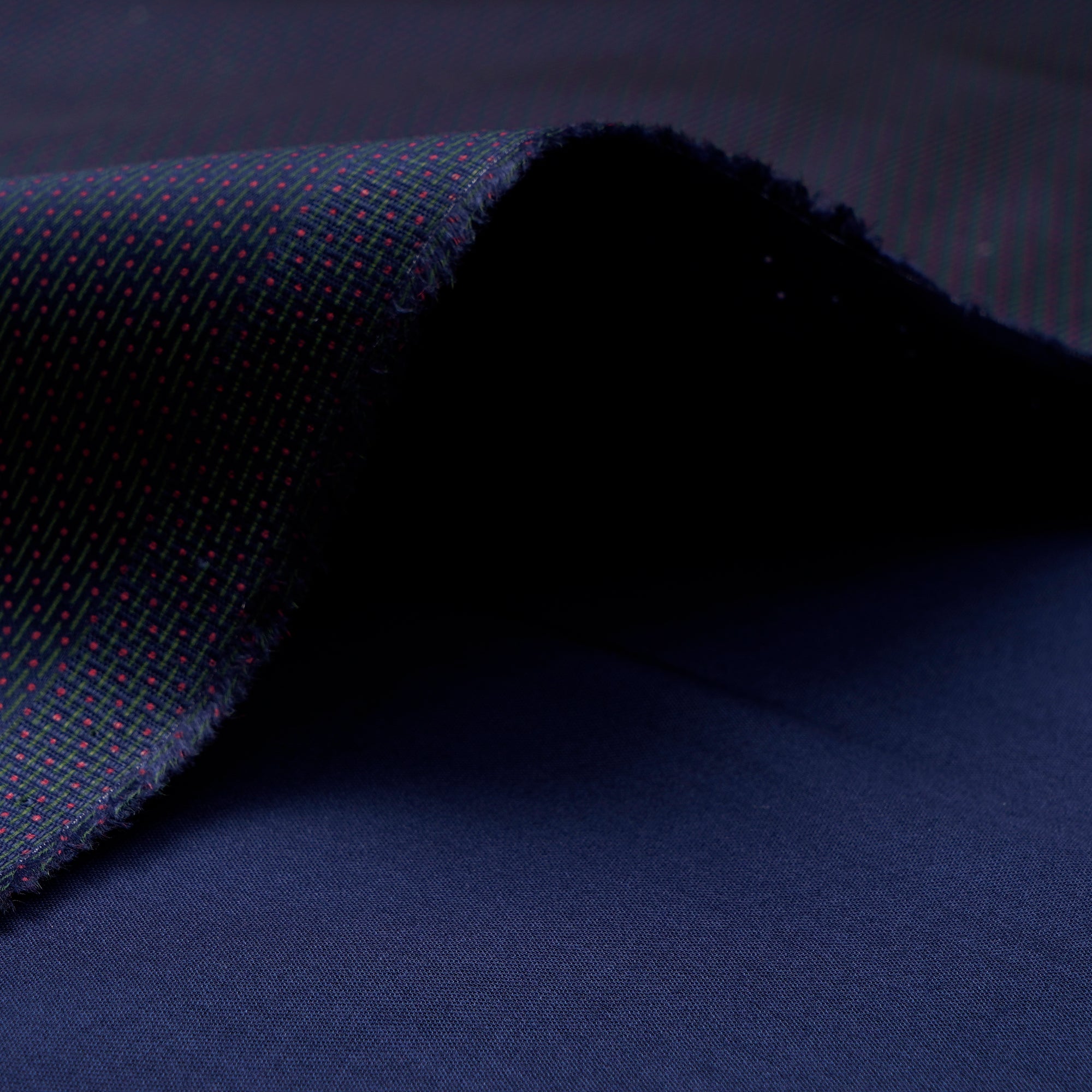 Dark Blue All Over Pattern Premium Cotton Printed Unstitched Men's Shirt Piece (58 Inches | 1.60 Meters)