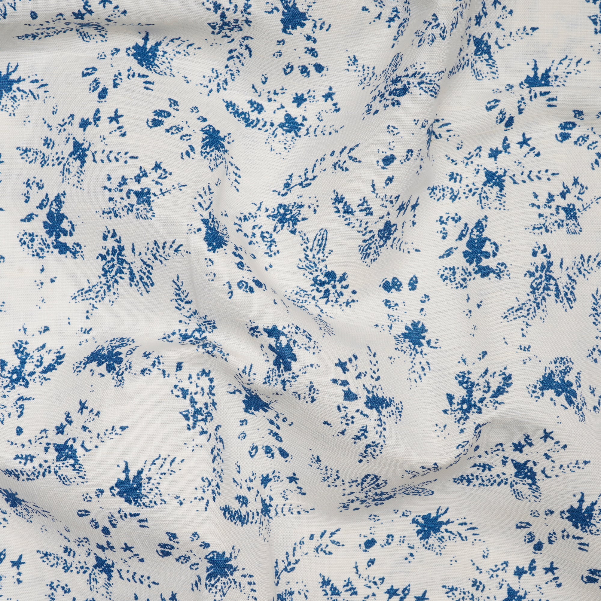 Cream Floral Pattern Cotton Linen Unstitched Men's Shirt Piece (58 Inches | 1.60 Meters)