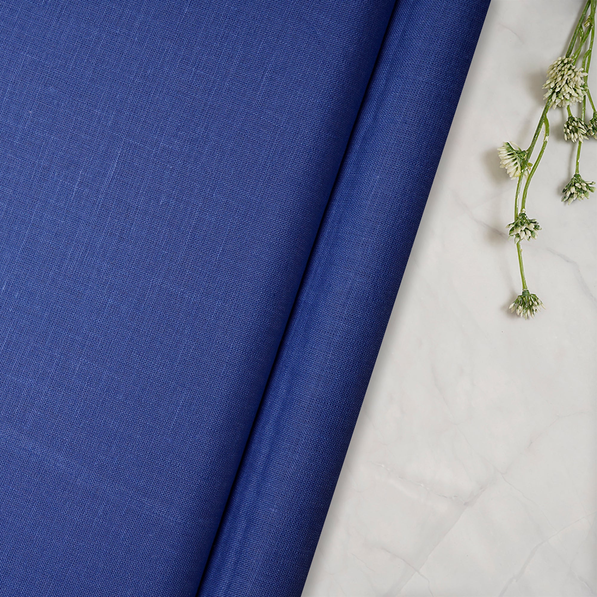 Blue Premium Linen Unstitched Men's Shirt Piece (58 Inches | 1.60 Meters)
