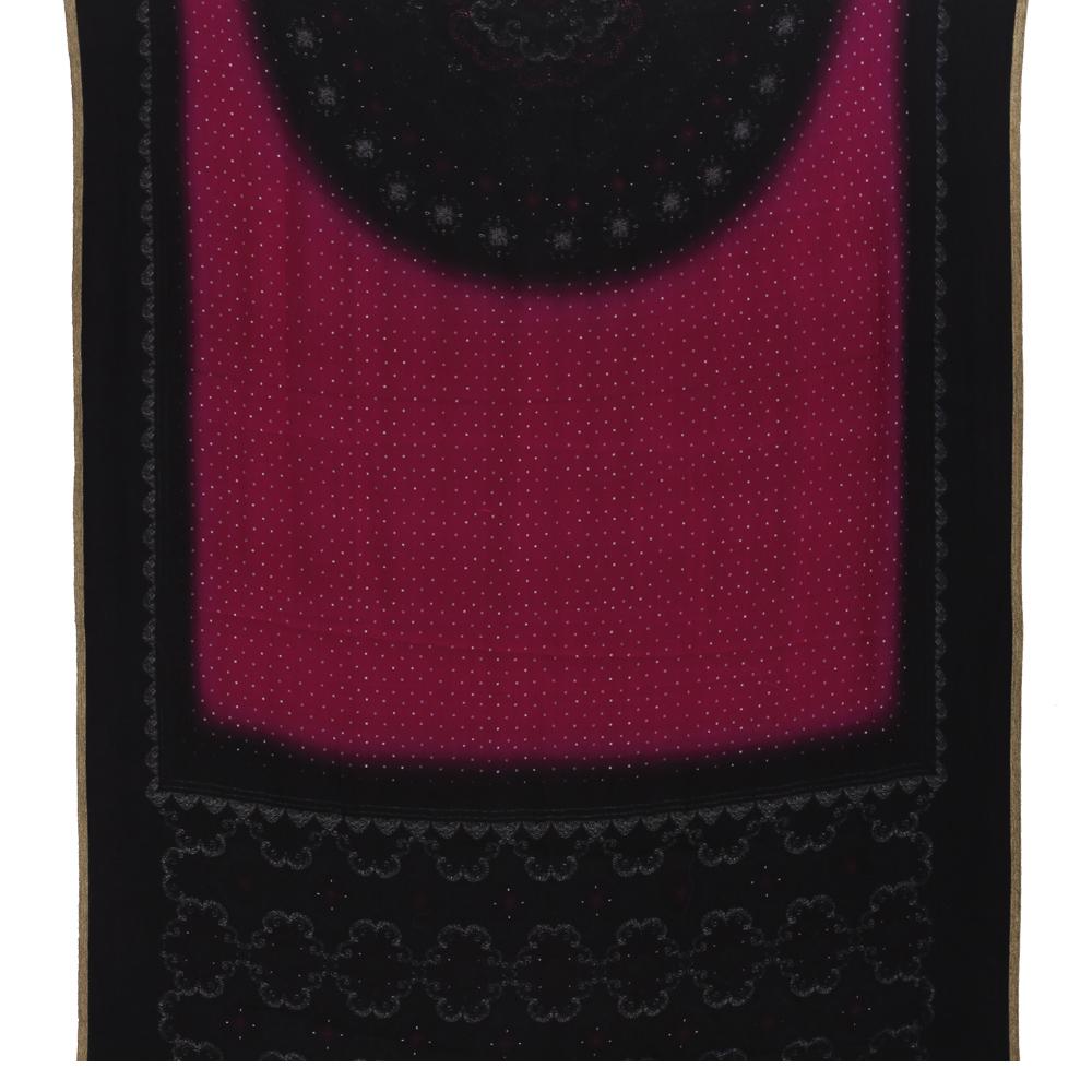 Black Color Digital Printed Gajji Silk Fabric With Dupatta