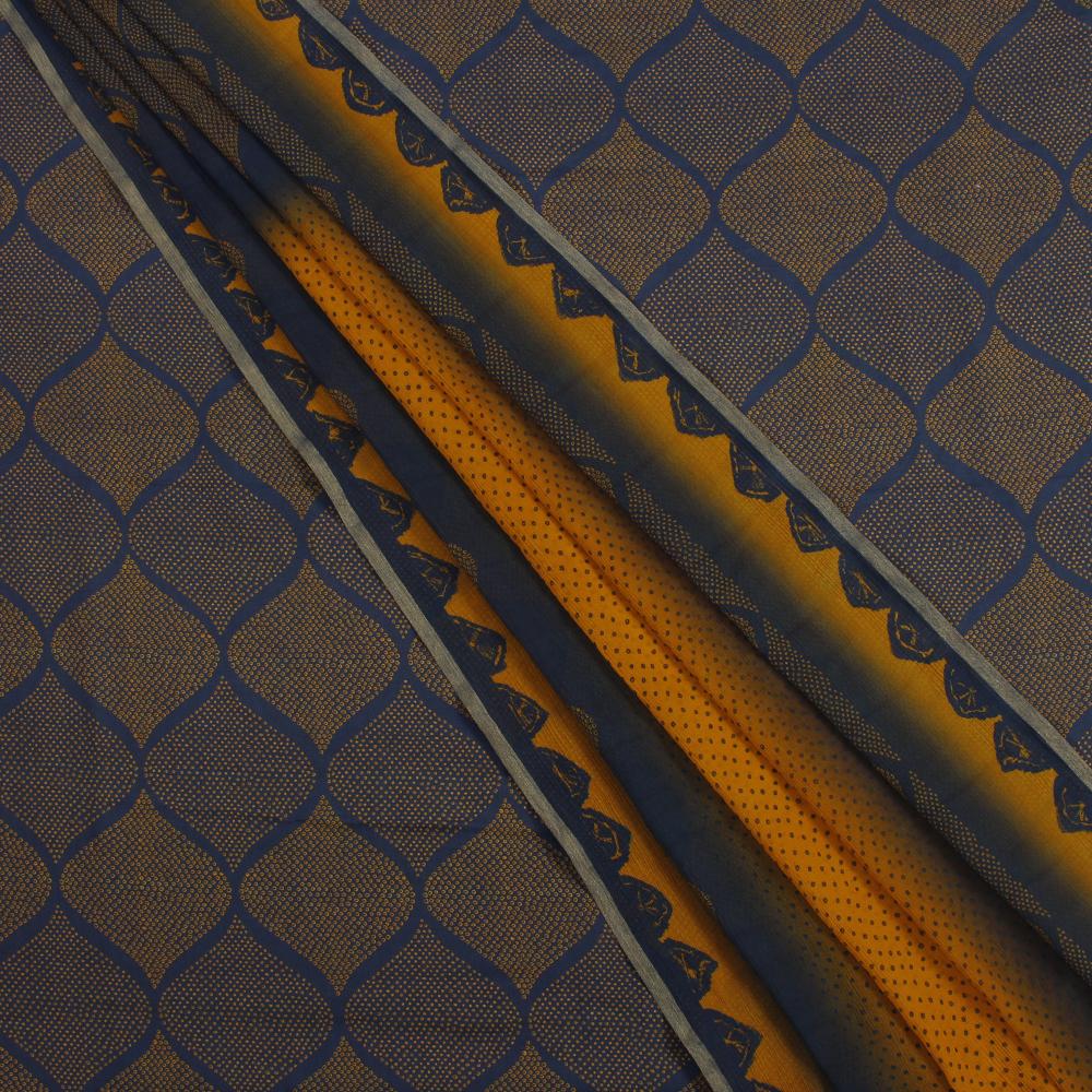 Blue Color Digital Printed Gajji Silk Fabric With Dupatta