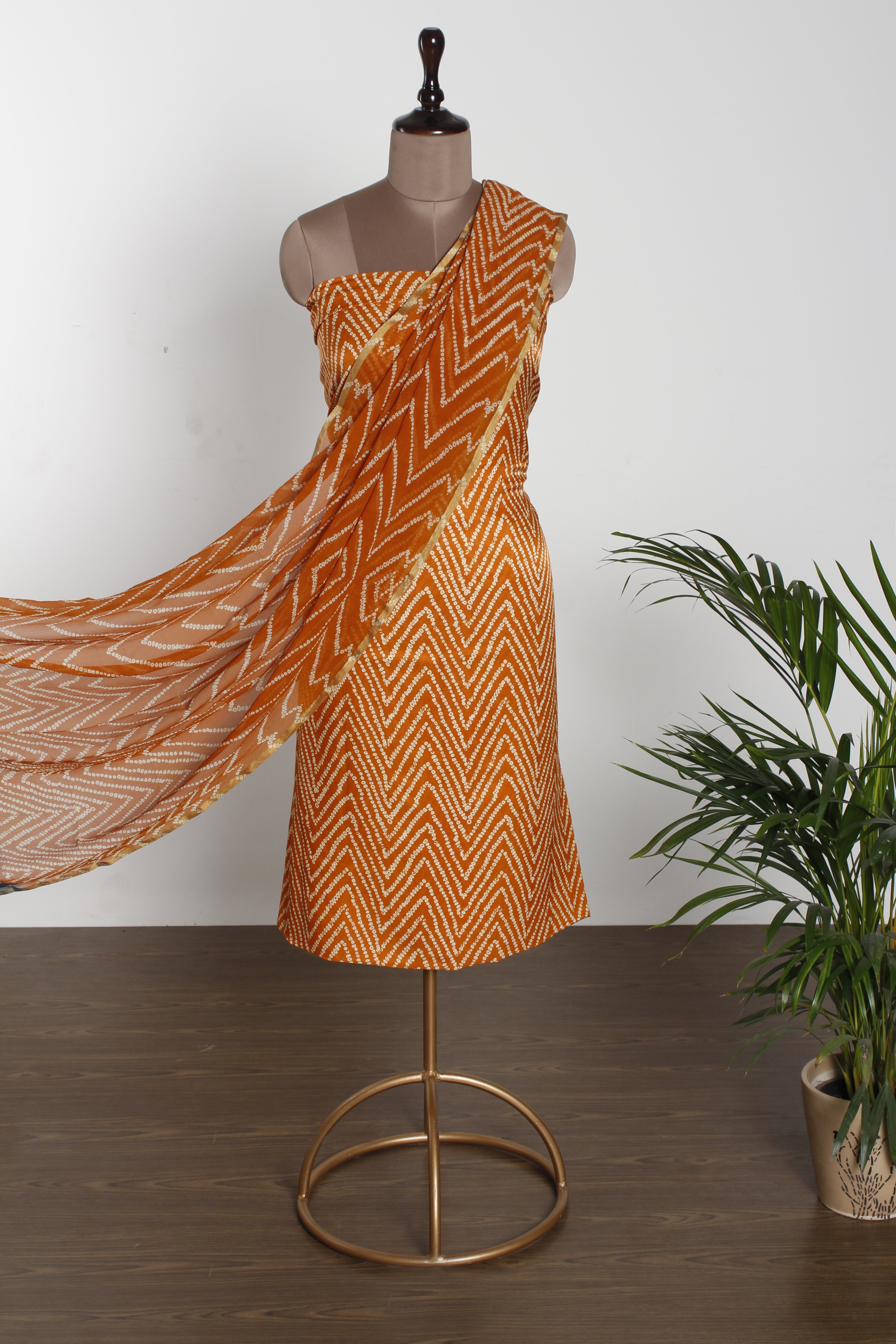 Yellow Color Digital Printed Gajji Silk Fabric With Dupatta