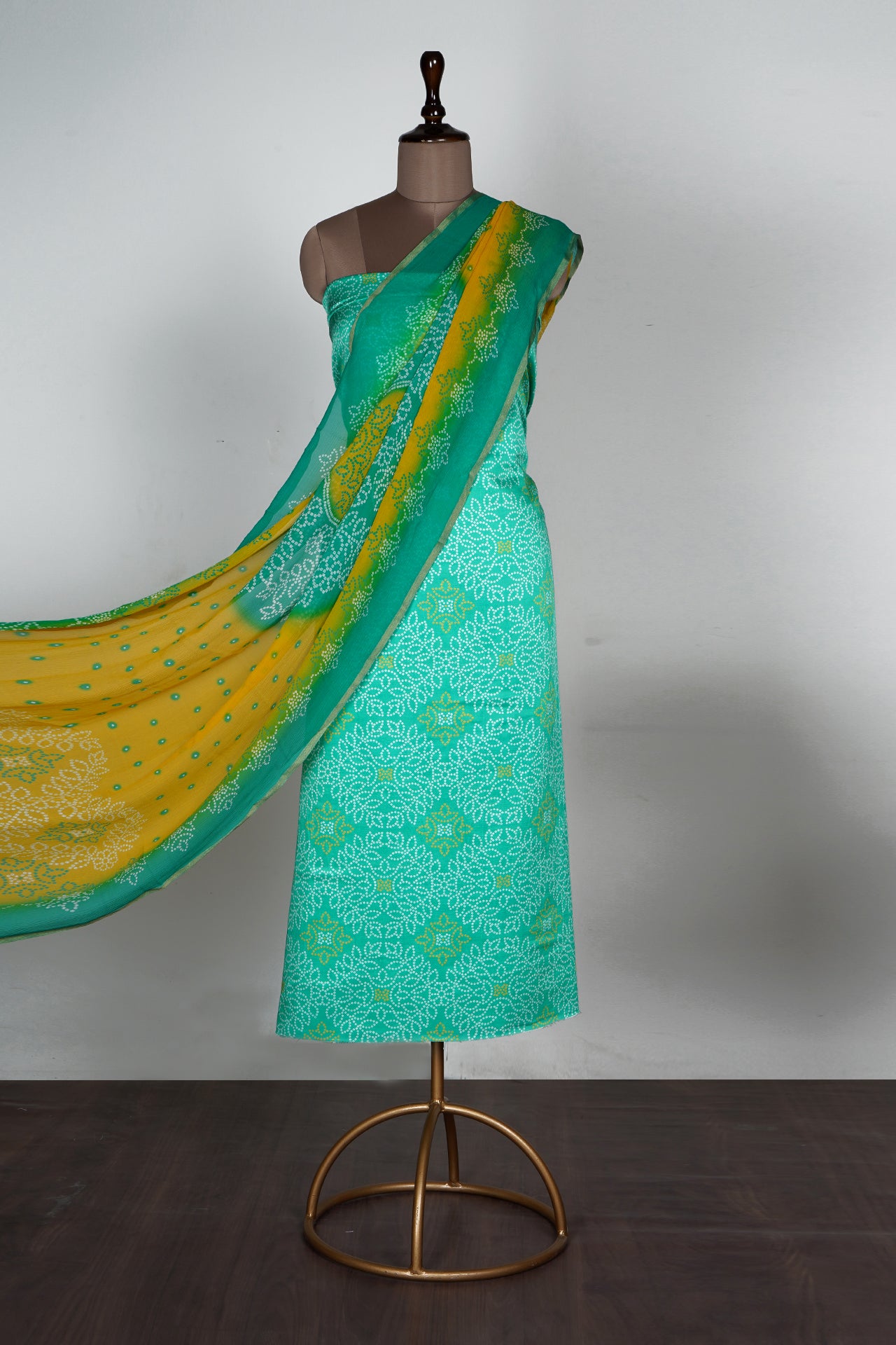 Green Color Digital Printed Viscose Cotton Suit Set With Dupatta