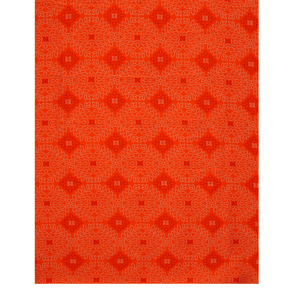 Orange-Red Color Digital Printed Pure Chanderi Suit with Dupatta