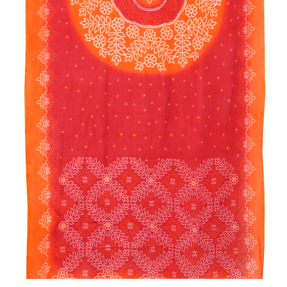 Orange Color Digital Printed Gajji Silk Suit With Dupatta