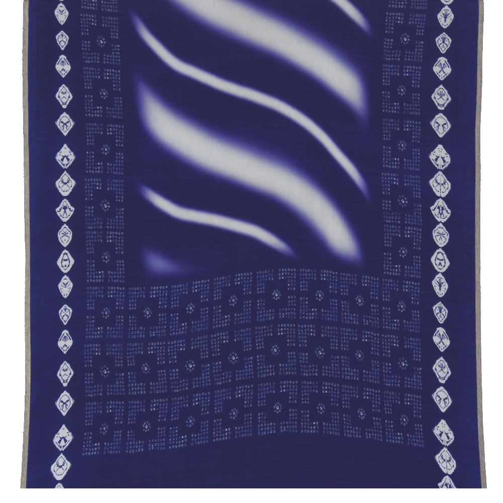 Blue Color Digital Printed Gajji Silk Fabric With Dupatta