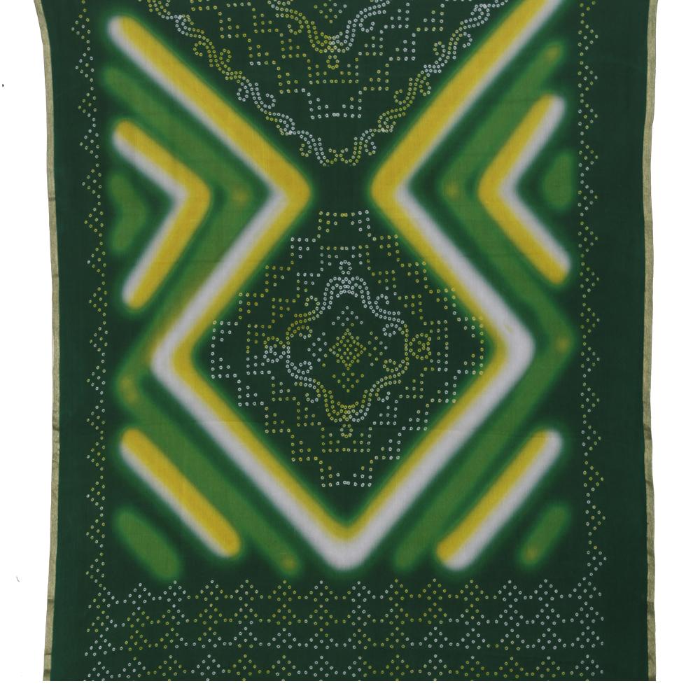 Green Color Digital Printed Gajji Silk Fabric With Dupatta