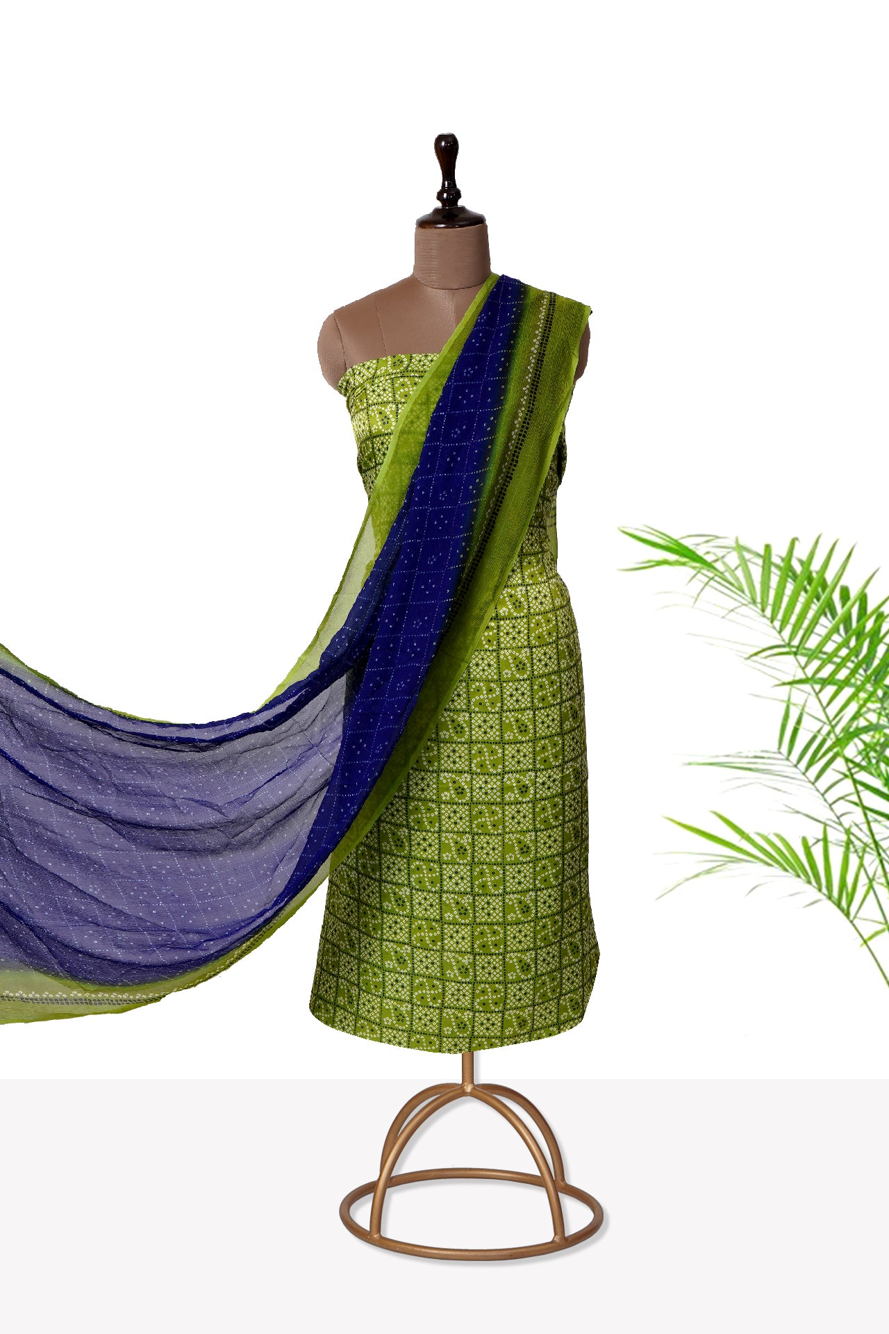 Light Green Color Digital Printed Gajji Silk Suit With Dupatta