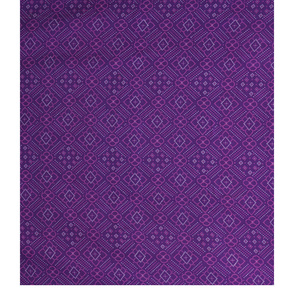 Purple Color Digital Printed Gajji Silk Suit With Dupatta