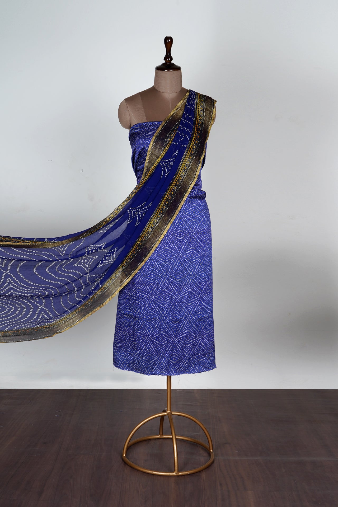 Blue Color Digital Printed Viscose Cotton Suit Set With Dupatta