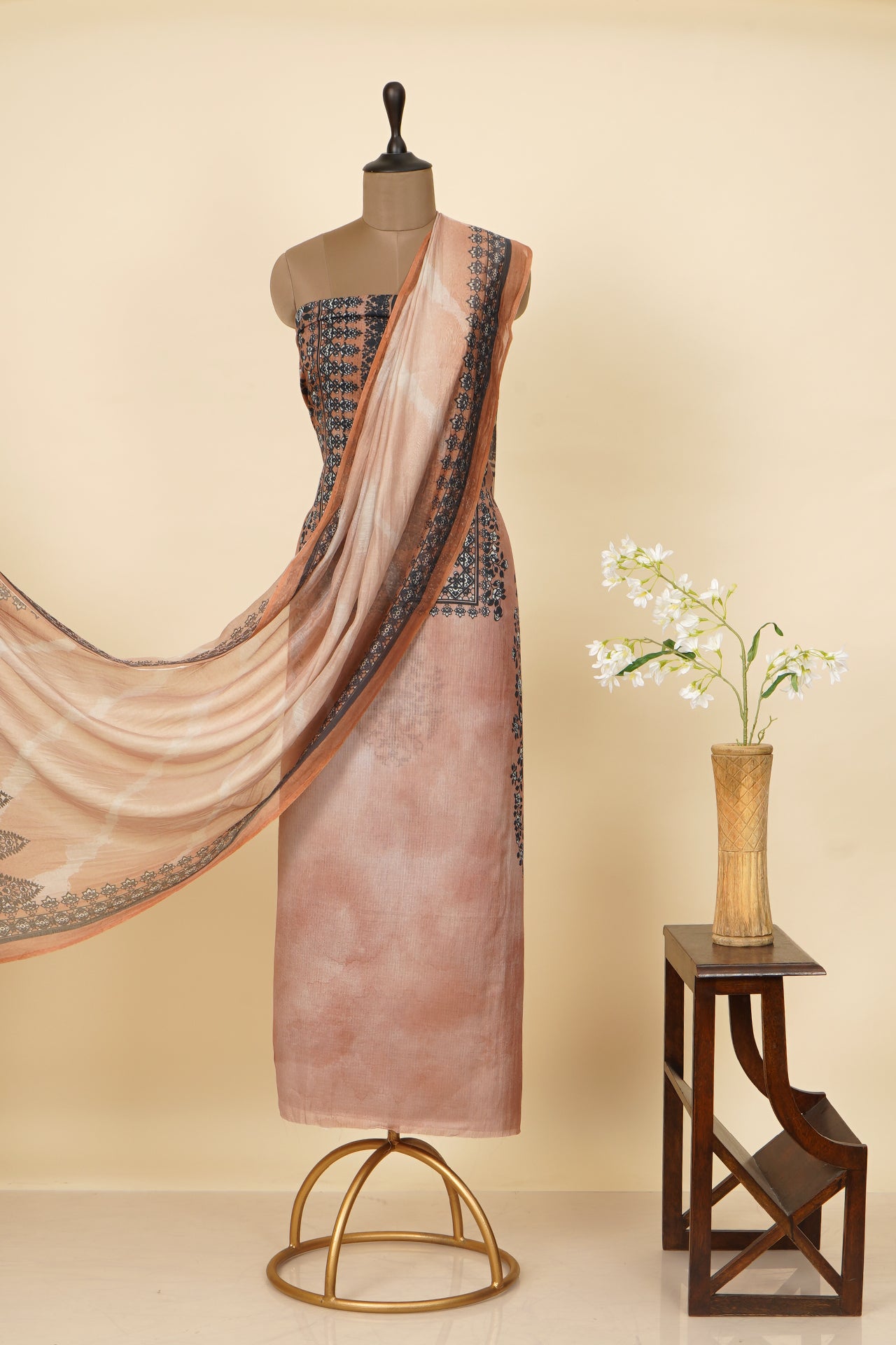 Light Brown Color Digital Printed Kota Suit with Dupatta