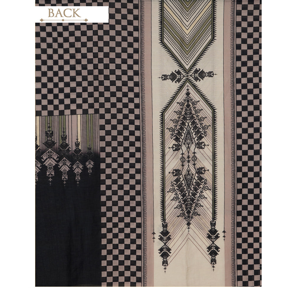Multi Color Digital Printed Bemberg Linen Suit with Dupatta