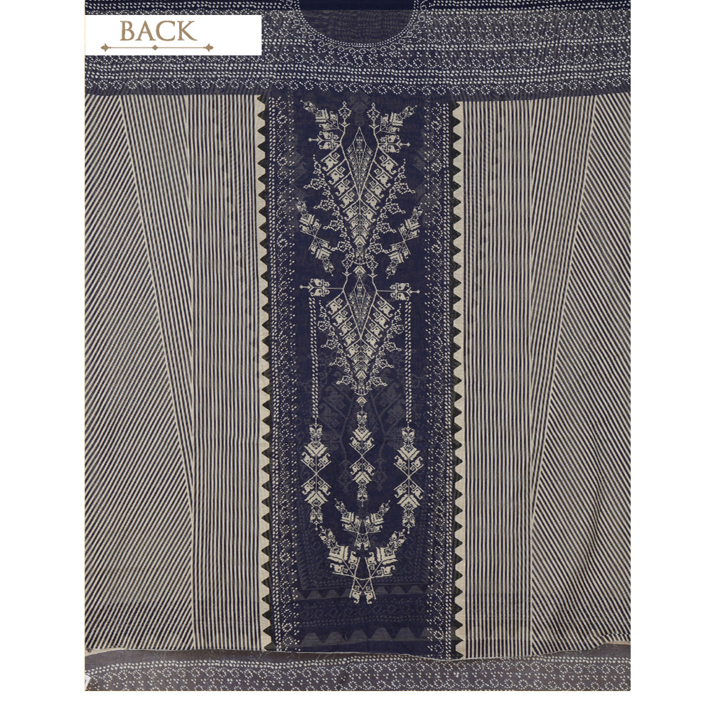 Blue Color Digital Printed Silk Linen Suit with Dupatta