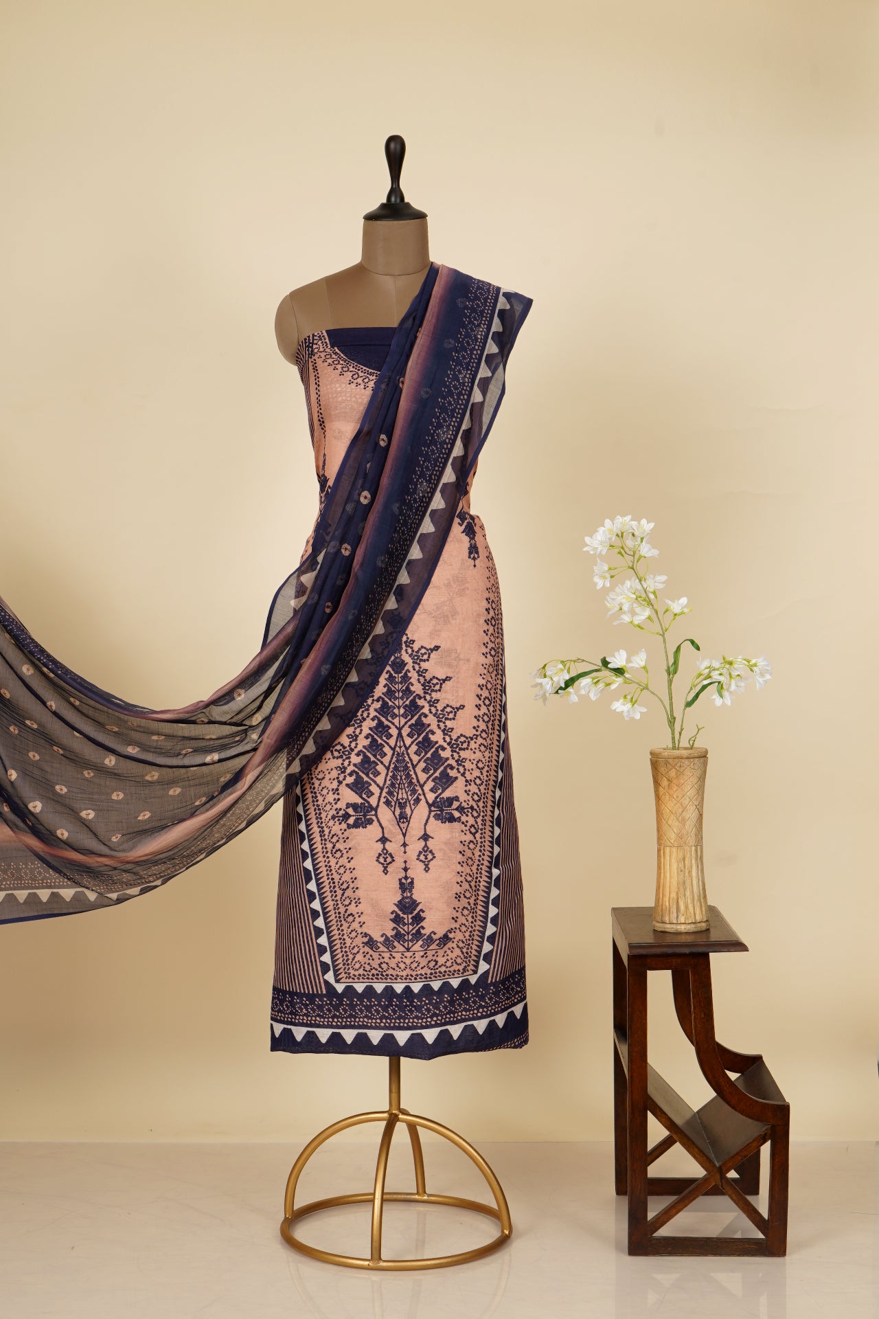 Multi Color Digital Printed Silk Linen Suit with Dupatta