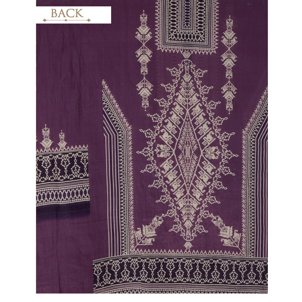 Purple Color Digital Printed Silk Linen Suit with Dupatta