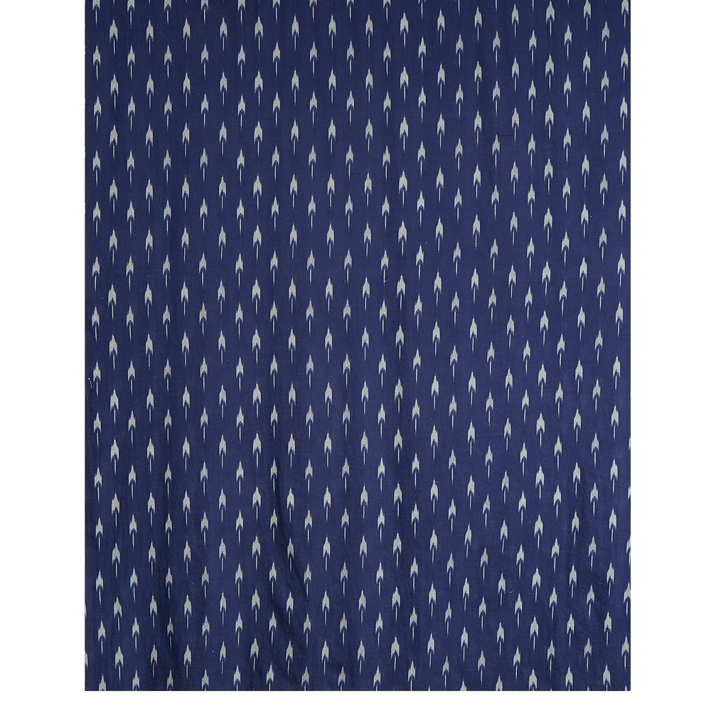 Blue Color Digital Printed Ikat Pattern Muslin Cotton Suit with Fine Chanderi Dupatta