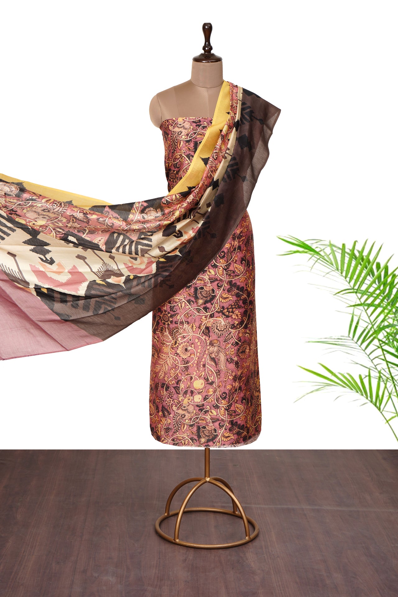 Multi Color Digital Printed Pure Chanderi Suit With Dupatta