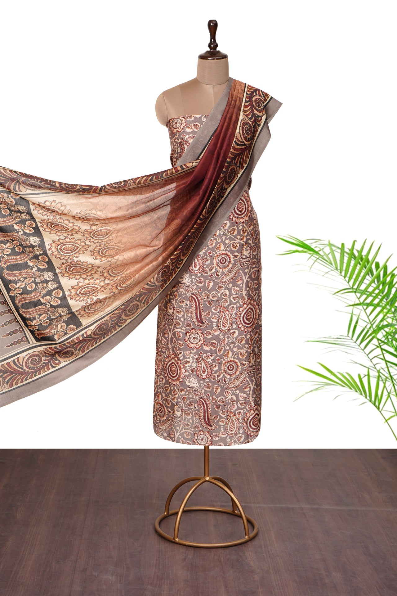 Multi Color Digital Printed Pure Chanderi Suit With Dupatta