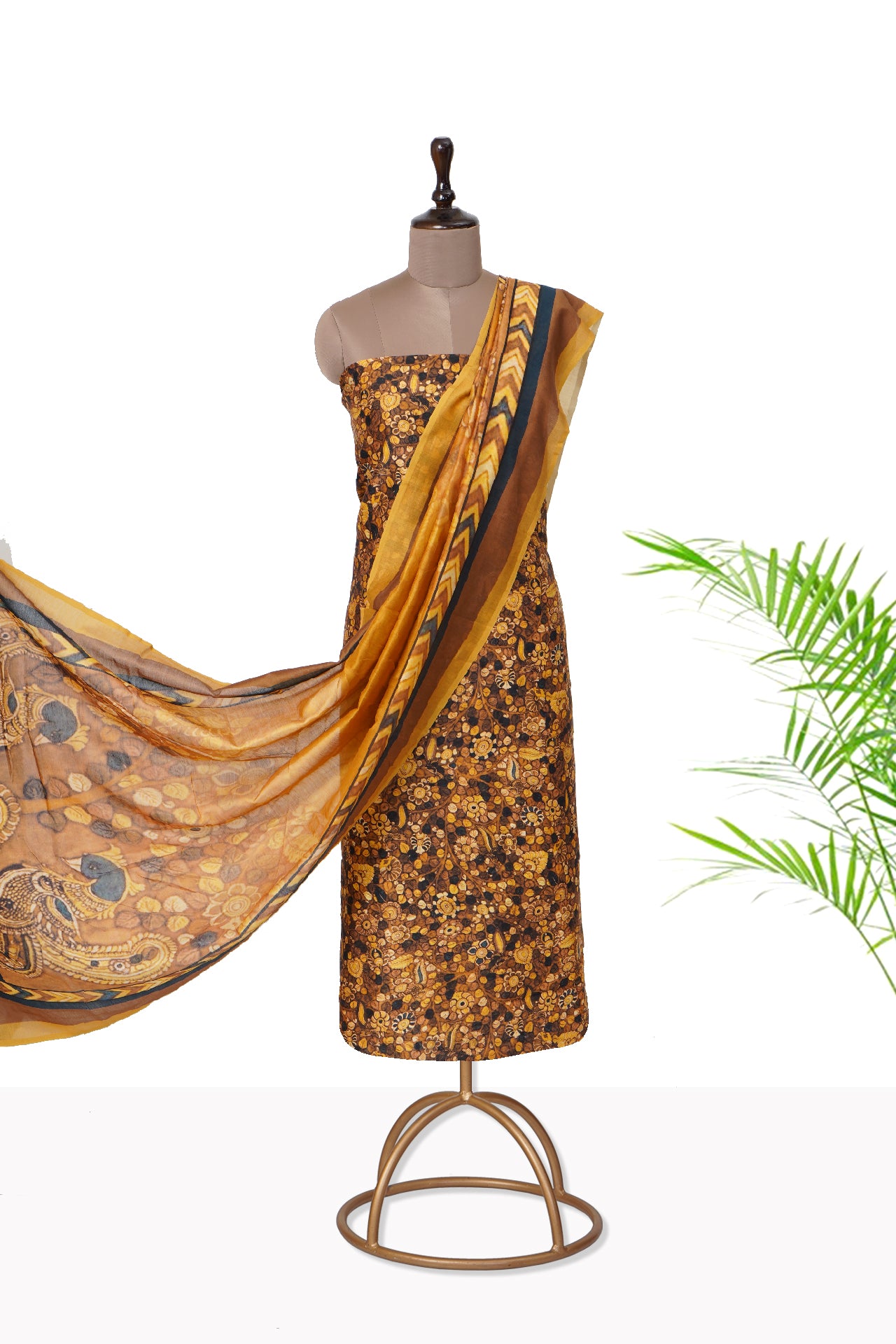 Multi Color Digital Printed Pure Chanderi Suit With Dupatta