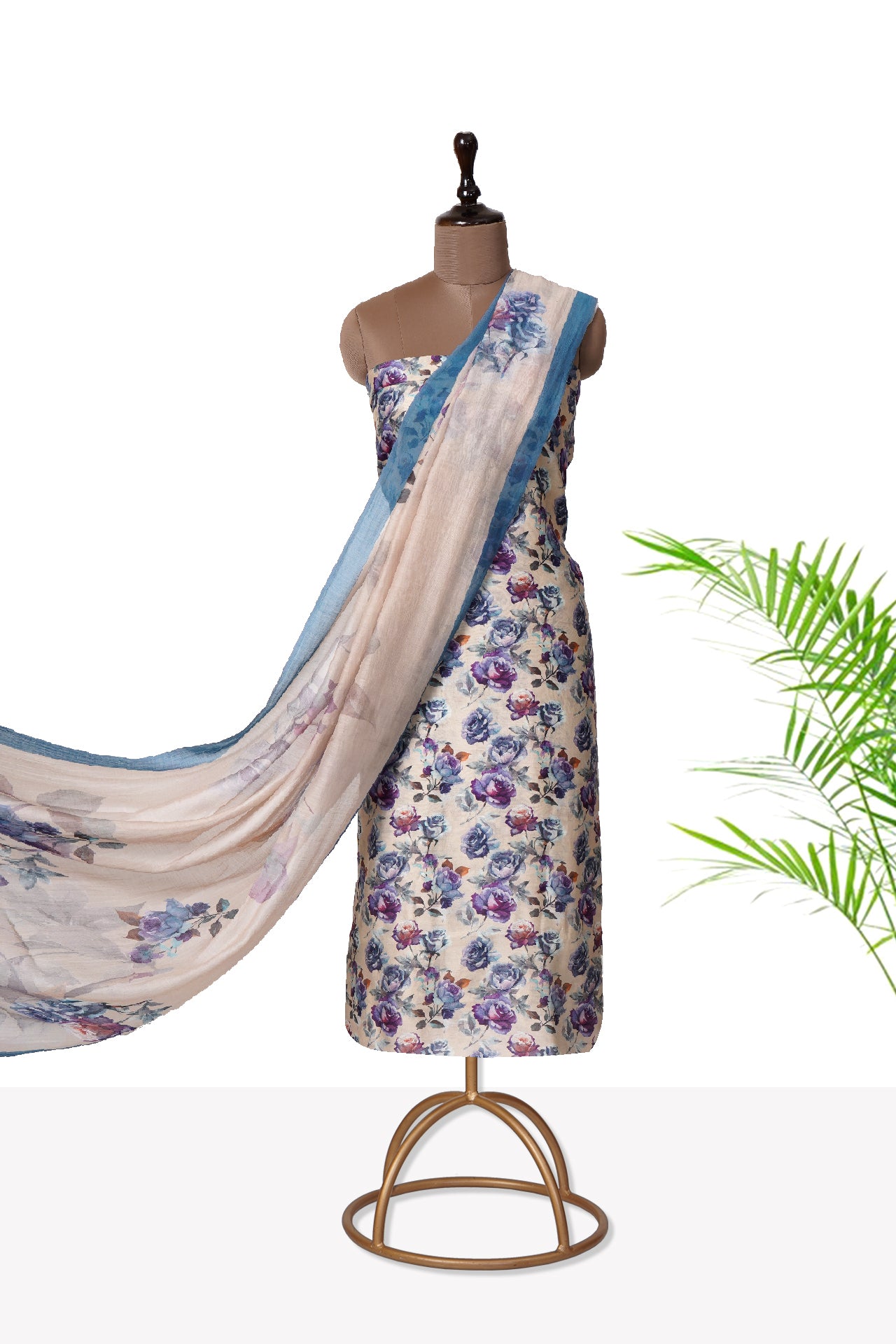 Multi Color Digital Printed Pure Chanderi Suit With Dupatta