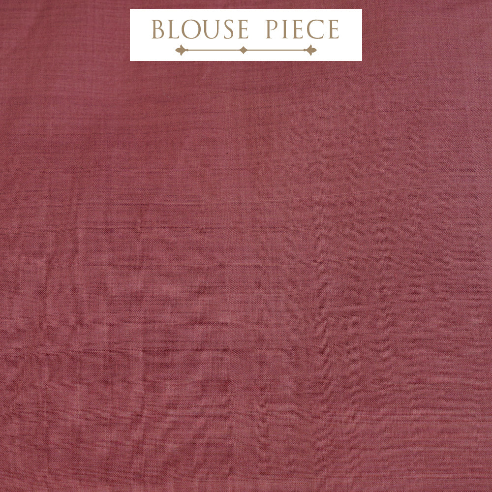 Dusky Purple Color Handwoven Zari Bordered Cotton Saree with Blouse Piece