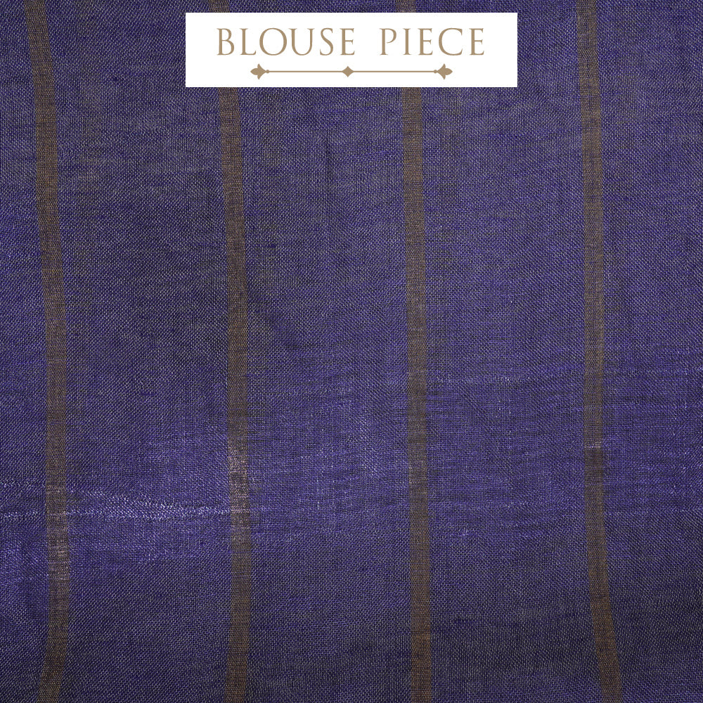 Purple Color Handwoven Linen Silk Saree with Blouse Piece