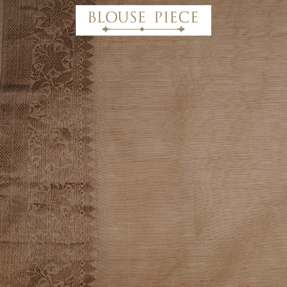 Beige Color Fancy Muga Silk Saree With Blouse Piece