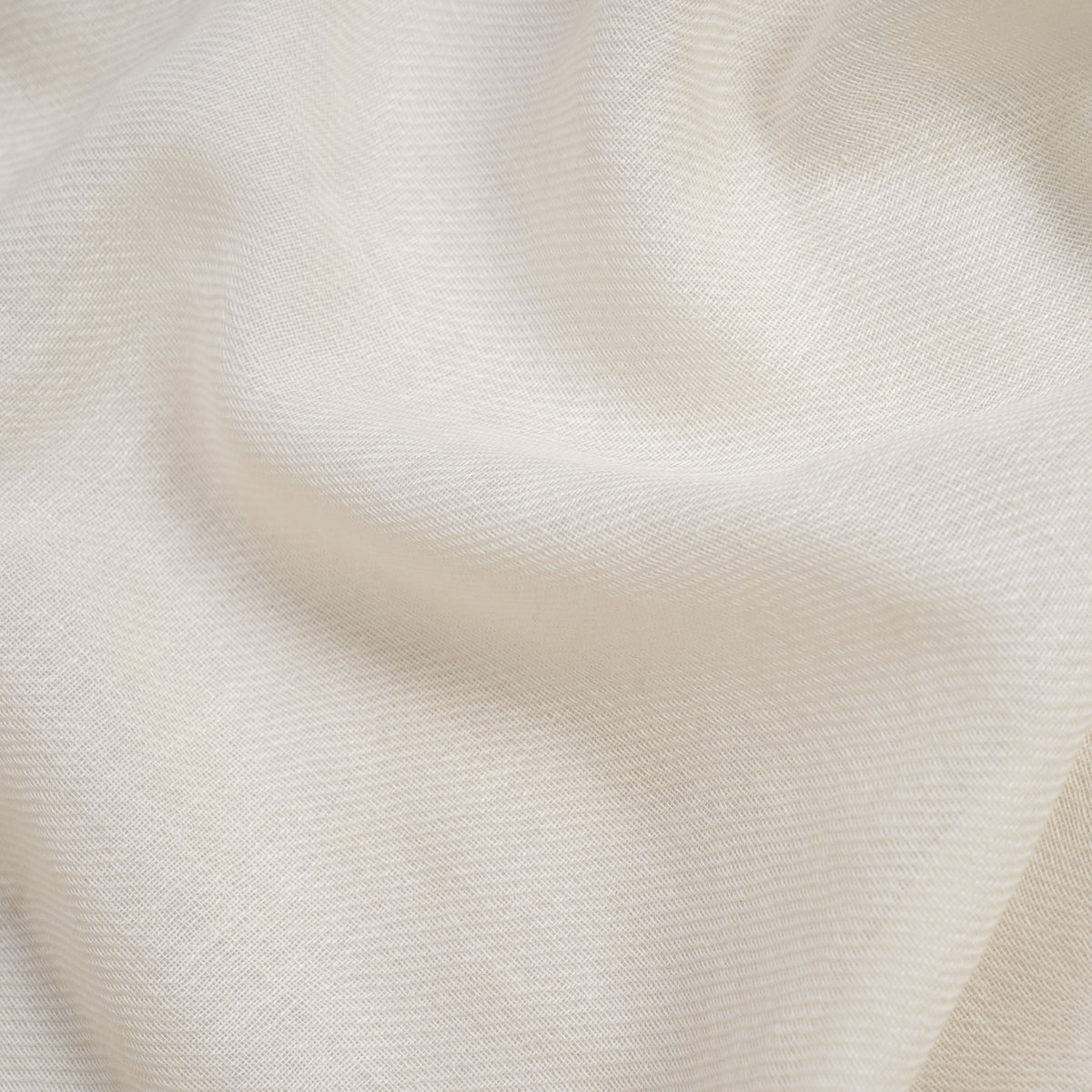 Cream Color Woven Twill Wool Stole