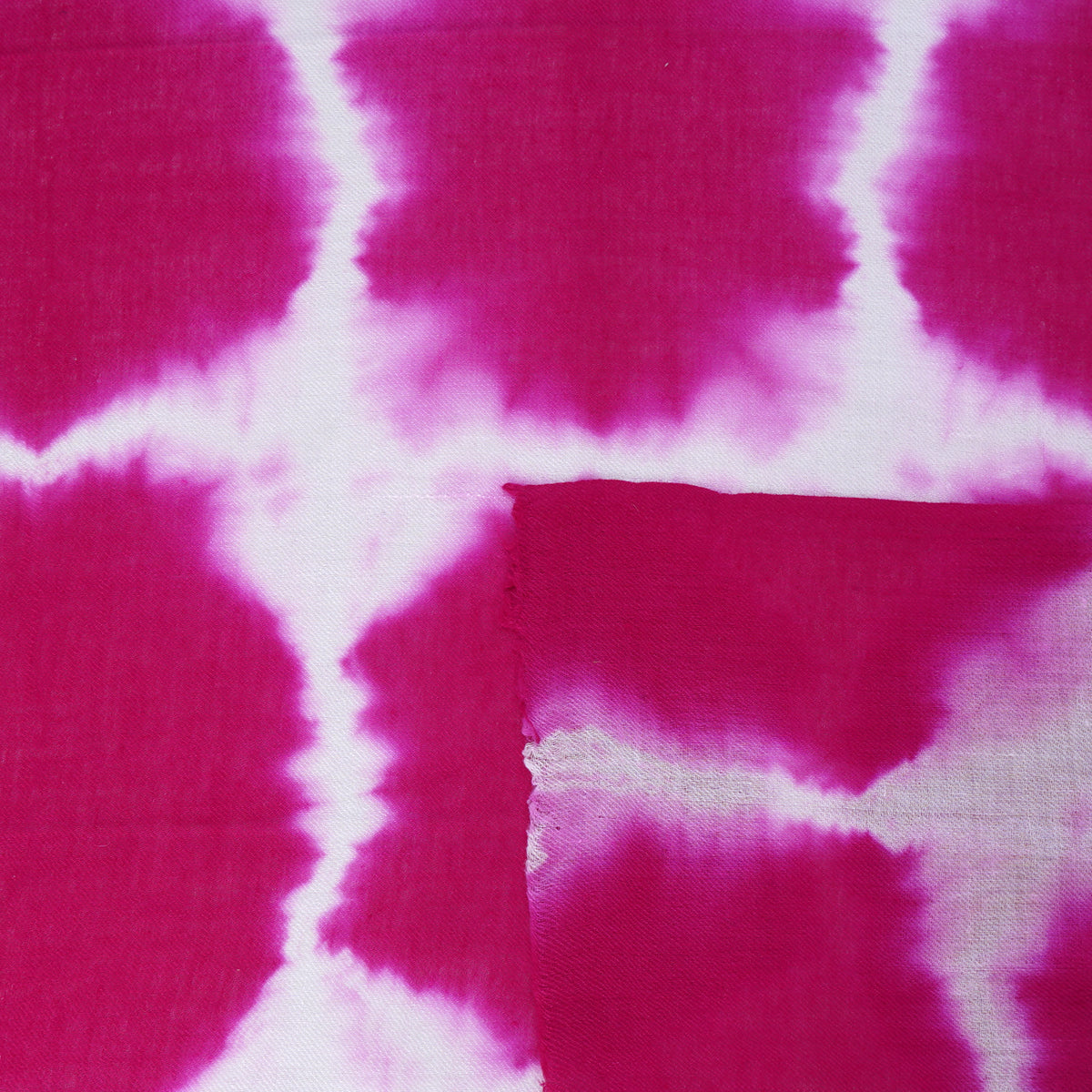 Pink Color Tie-Dye Silk Wool Stole