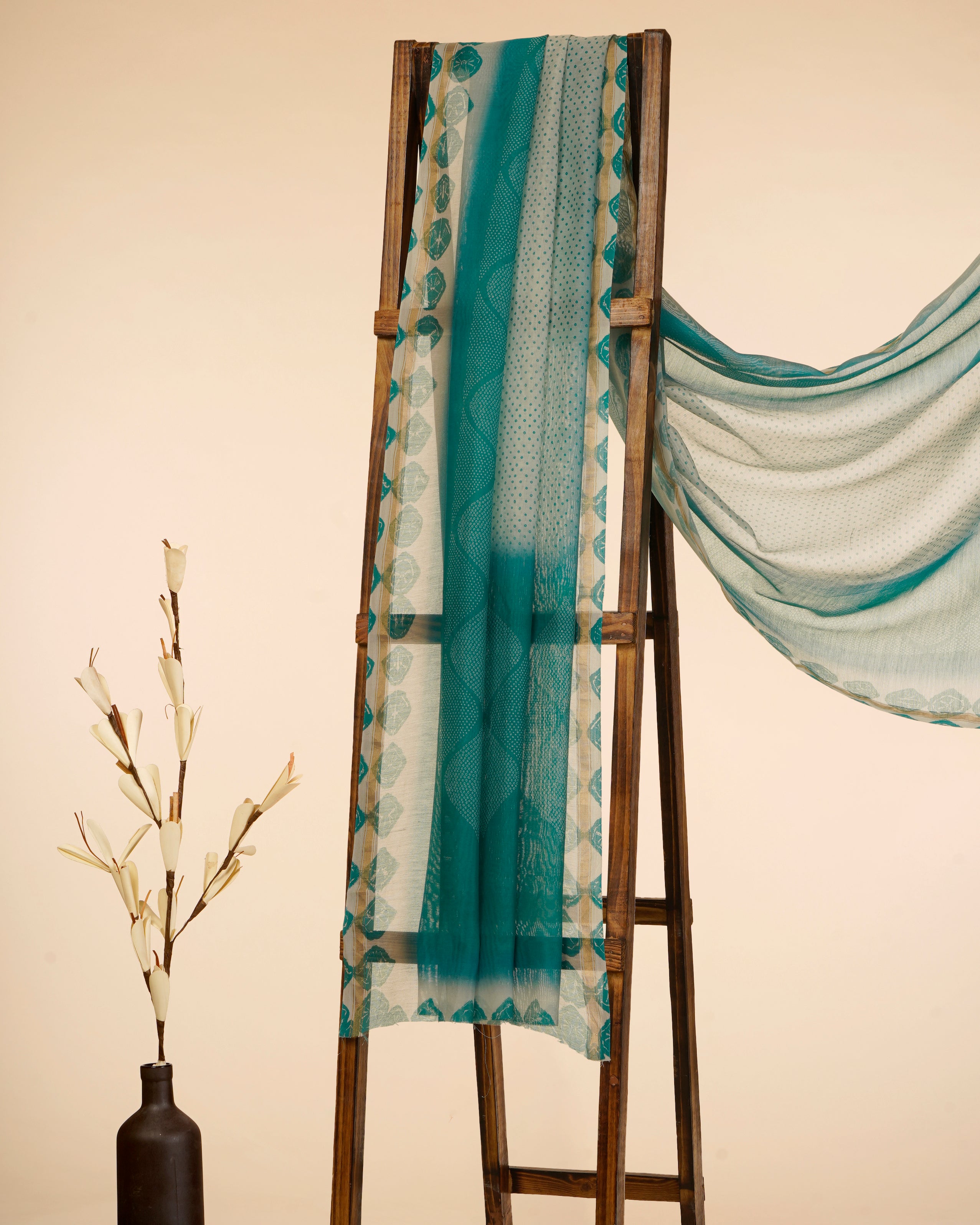 Persian Green Color Digital Printed Pure Chanderi Dupatta