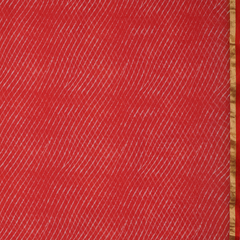 Red Color Digital Printed Pure Chanderi Dupatta with Zari Border
