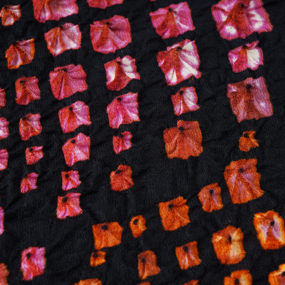 Multi Color Shibori Silk Wool Stole