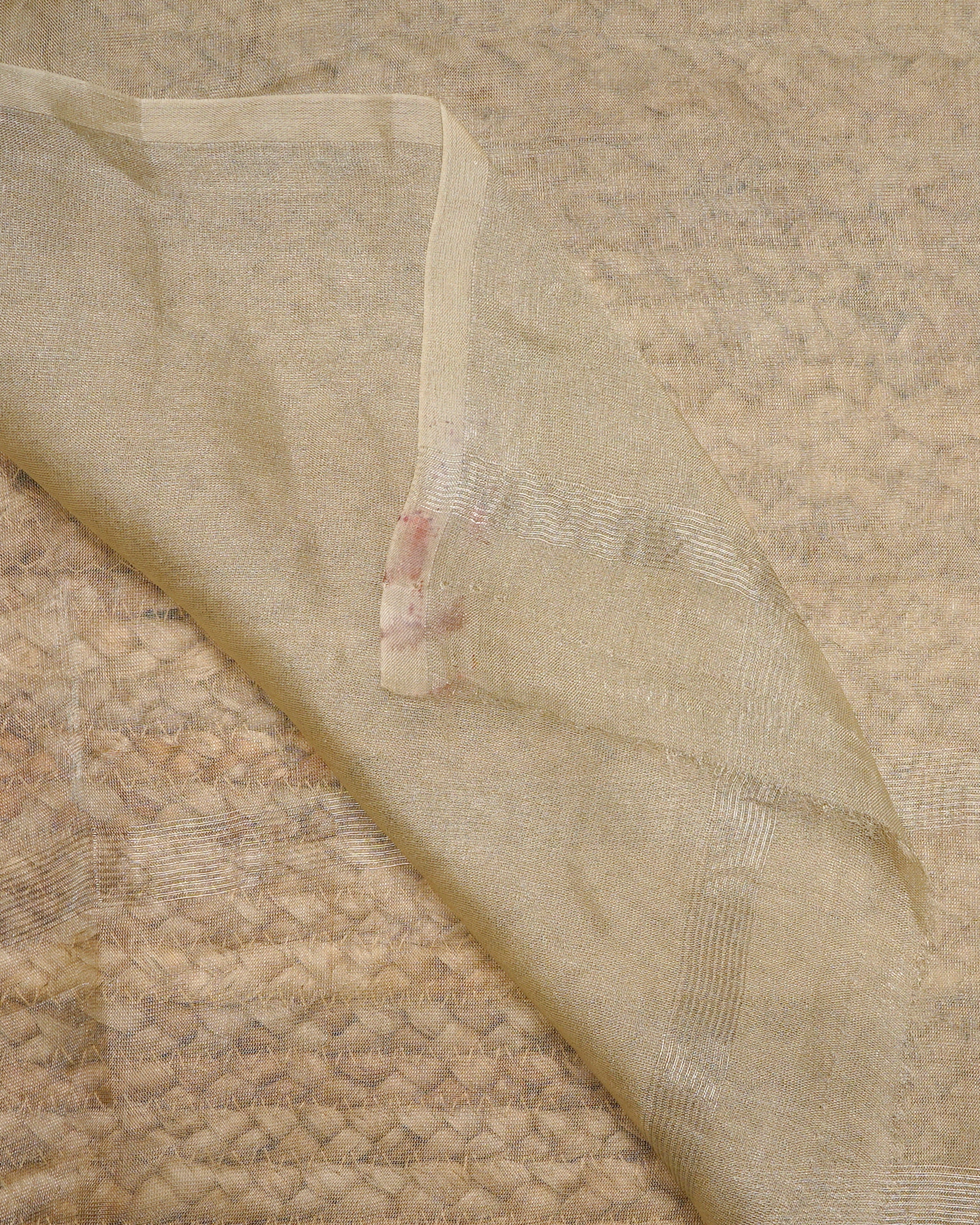 Light Yellow Color Printed Tissue Silk Dupatta