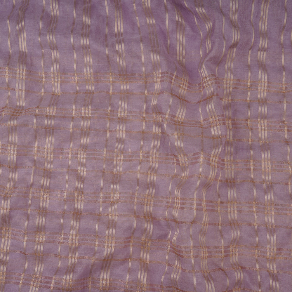 Pale Lavender Color Zari Striped Fancy Chanderi Dupatta with Tassels