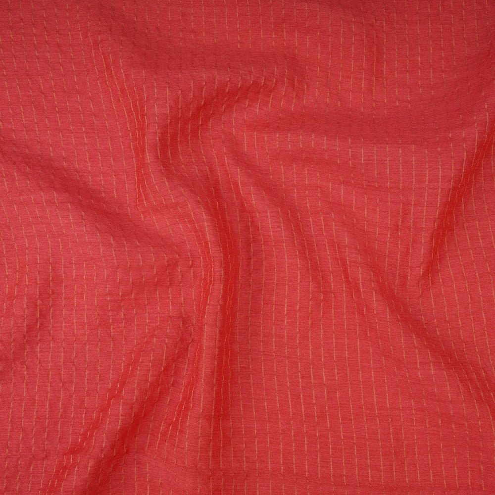 Salmon Color Zari Striped Fancy Chanderi Dupatta