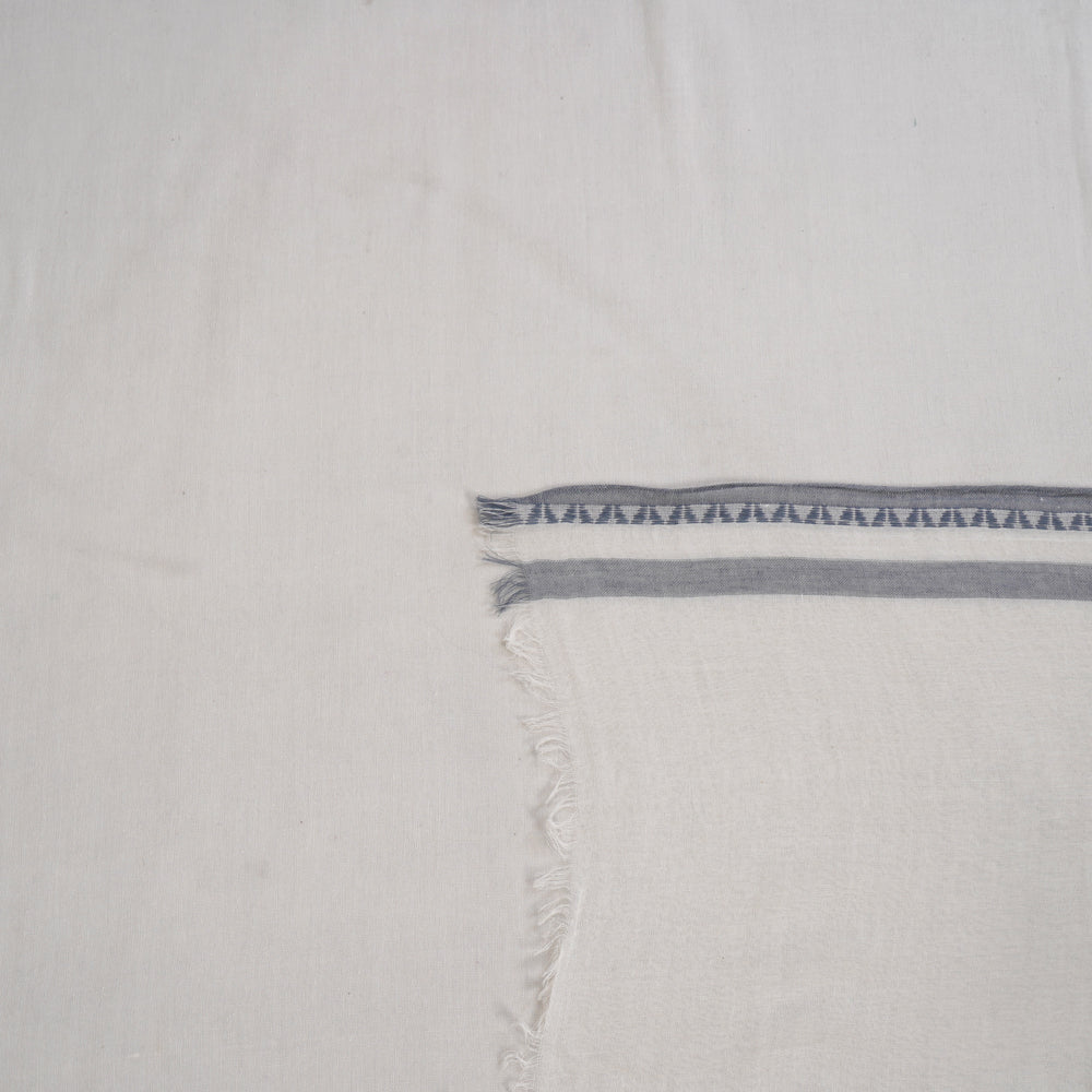 Off-White Color Handwoven Jamdani Cotton Stole