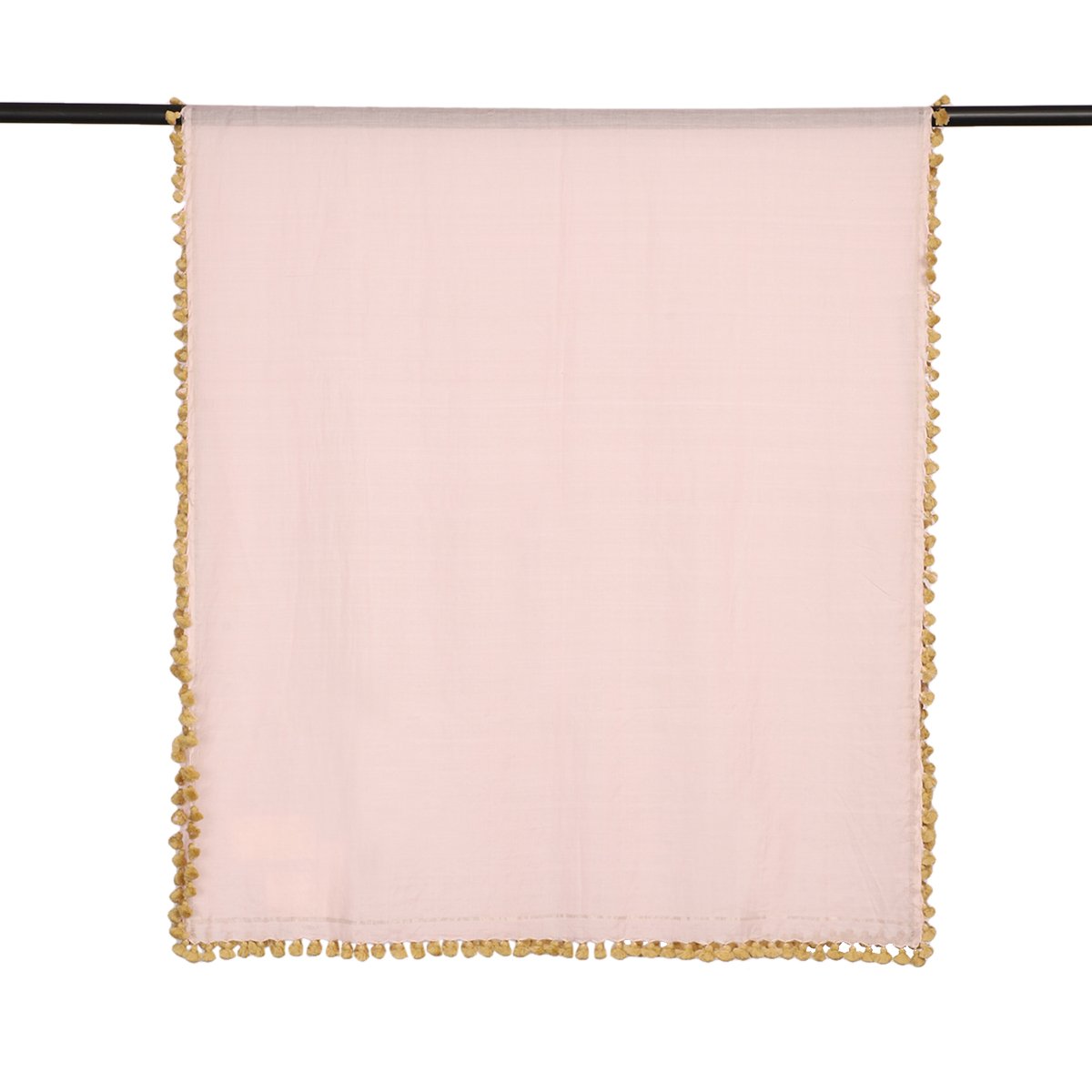 Light Pink Color Pure Cotton Dupatta with Tassels