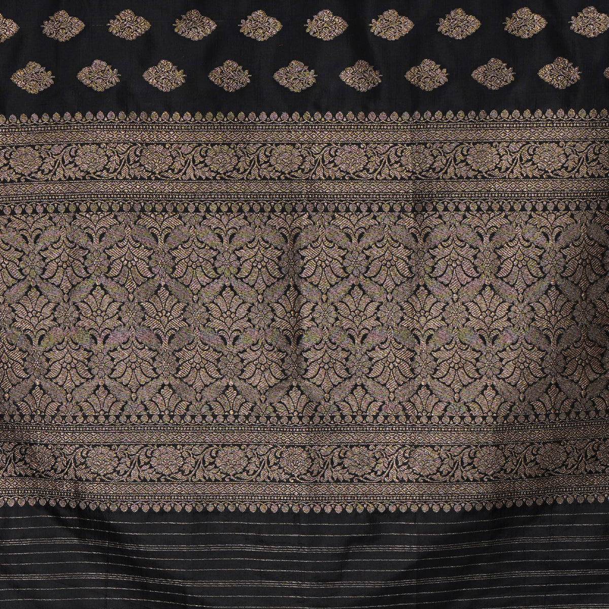 Black Color Handwoven Brocade Dupatta