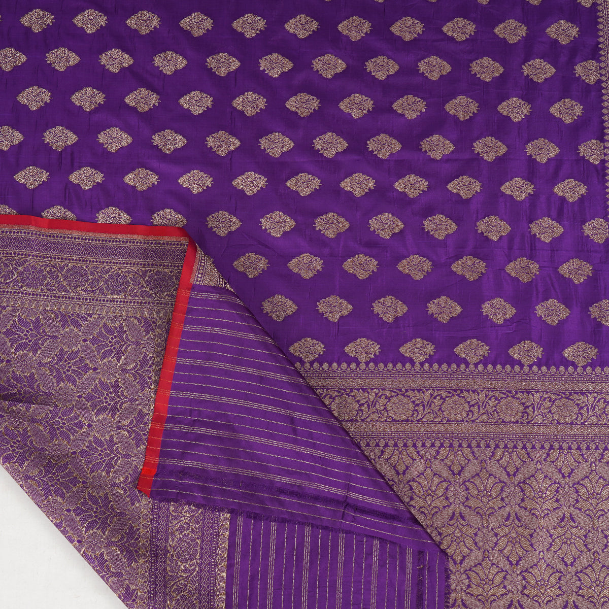 Purple Color Handwoven Brocade Dupatta