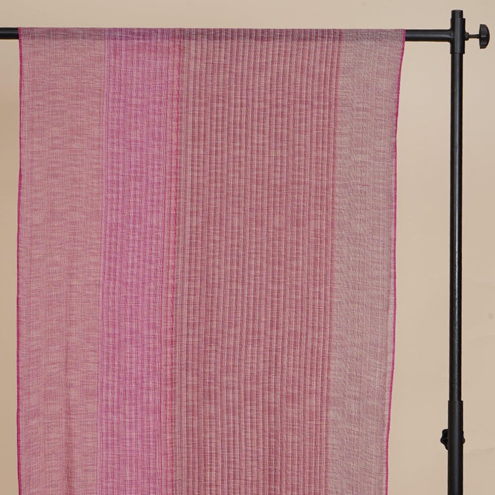 Pink Color Handwoven Striped Pure Cotton Dupatta