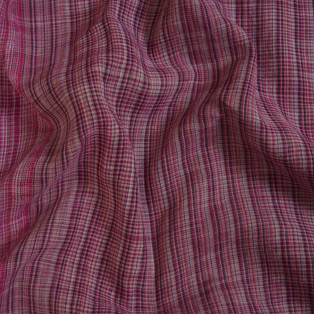 Pink Color Handwoven Striped Pure Cotton Dupatta